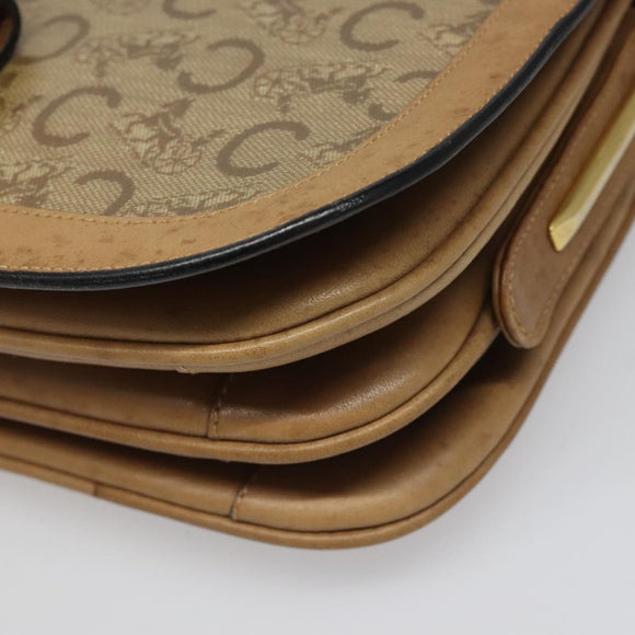 CELINE C Sulky Shoulder Bag PVC Beige Auth 104458