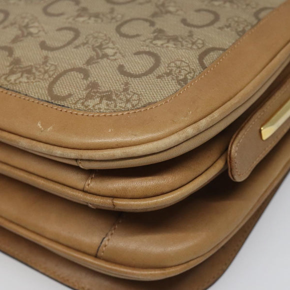 CELINE C Sulky Shoulder Bag PVC Beige Auth 104458