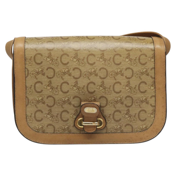 CELINE C Sulky Shoulder Bag PVC Beige Auth 104458