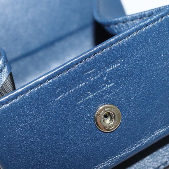 Salvatore Ferragamo Gancini Coin Purse Leather Black Auth 104463V