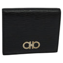 Salvatore Ferragamo Gancini Coin Purse Leather Black Auth 104463V-1