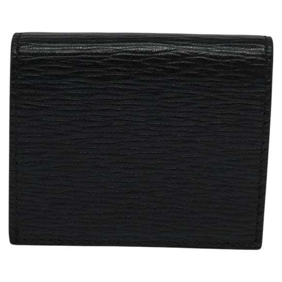 Salvatore Ferragamo Gancini Coin Purse Leather Black Auth 104463V