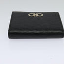 Salvatore Ferragamo Gancini Coin Purse Leather Black Auth 104463V-5