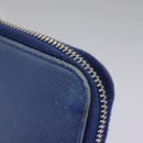 PRADA Long Wallet Leather Blue Auth 104465-12