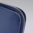 PRADA Long Wallet Leather Blue Auth 104465-15