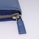 PRADA Long Wallet Leather Blue Auth 104465-17
