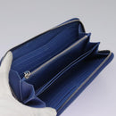 PRADA Long Wallet Leather Blue Auth 104465-18