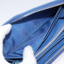 PRADA Long Wallet Leather Blue Auth 104465-20