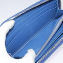 PRADA Long Wallet Leather Blue Auth 104465-21