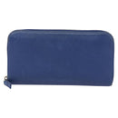 PRADA Long Wallet Leather Blue Auth 104465-13