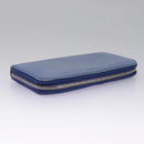 PRADA Long Wallet Leather Blue Auth 104465-6