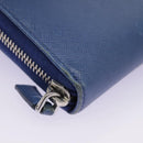 PRADA Long Wallet Leather Blue Auth 104465-8