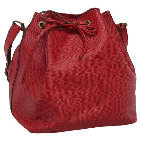 LOUIS VUITTON Epi Petit Noe Shoulder Bag Red M44107 LV Auth 104481