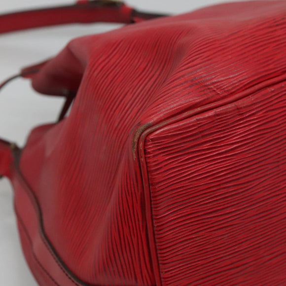 LOUIS VUITTON Epi Petit Noe Shoulder Bag Red M44107 LV Auth 104481