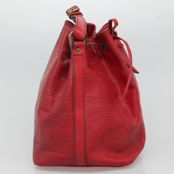 LOUIS VUITTON Epi Petit Noe Shoulder Bag Red M44107 LV Auth 104481