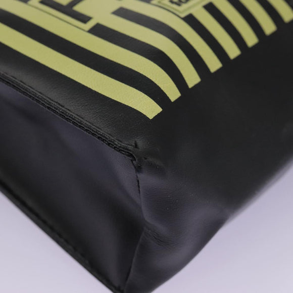 FENDI Mini Hand Bag Leather Black Green Auth 104482V