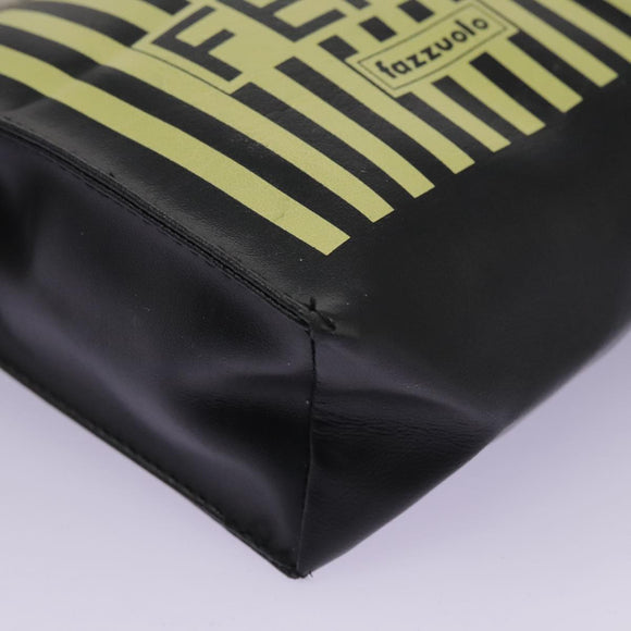 FENDI Mini Hand Bag Leather Black Green Auth 104482V