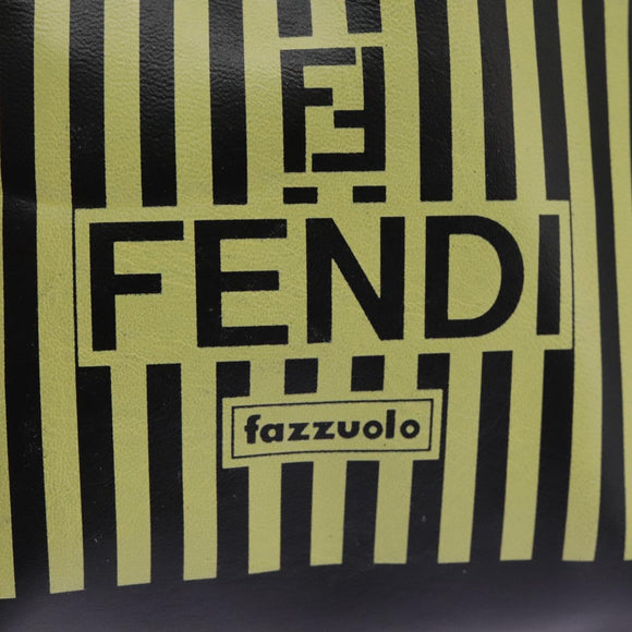 FENDI Mini Hand Bag Leather Black Green Auth 104482V