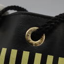 FENDI Mini Hand Bag Leather Black Green Auth 104482V-11