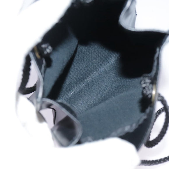 FENDI Mini Hand Bag Leather Black Green Auth 104482V