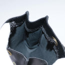 FENDI Mini Hand Bag Leather Black Green Auth 104482V-17