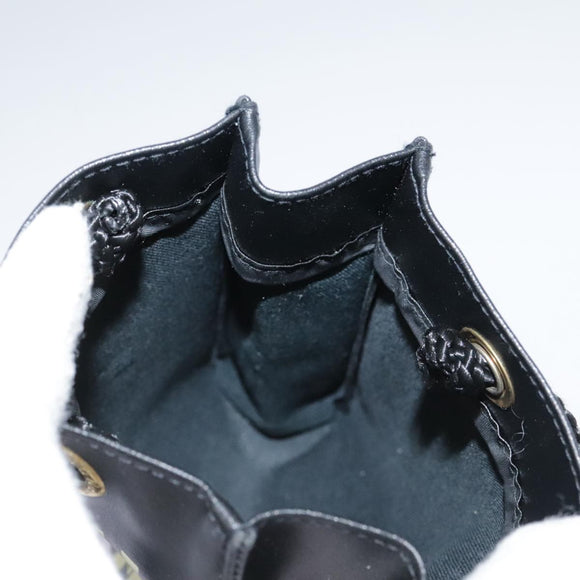 FENDI Mini Hand Bag Leather Black Green Auth 104482V