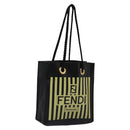 FENDI Mini Hand Bag Leather Black Green Auth 104482V-1