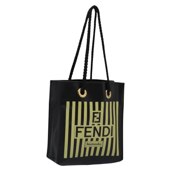 FENDI Mini Hand Bag Leather Black Green Auth 104482V