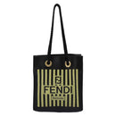 FENDI Mini Hand Bag Leather Black Green Auth 104482V-13