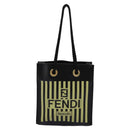 FENDI Mini Hand Bag Leather Black Green Auth 104482V-2