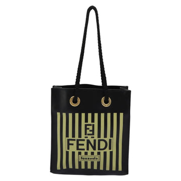 FENDI Mini Hand Bag Leather Black Green Auth 104482V - 0