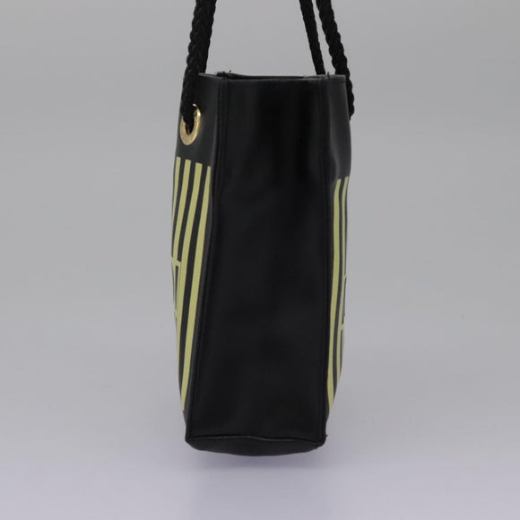 FENDI Mini Hand Bag Leather Black Green Auth 104482V