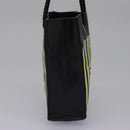 FENDI Mini Hand Bag Leather Black Green Auth 104482V-4