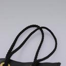 FENDI Mini Hand Bag Leather Black Green Auth 104482V-8