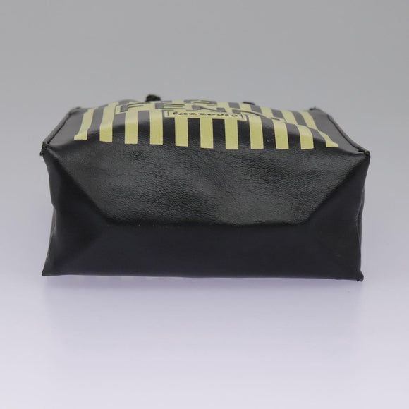 FENDI Mini Hand Bag Leather Black Green Auth 104482V