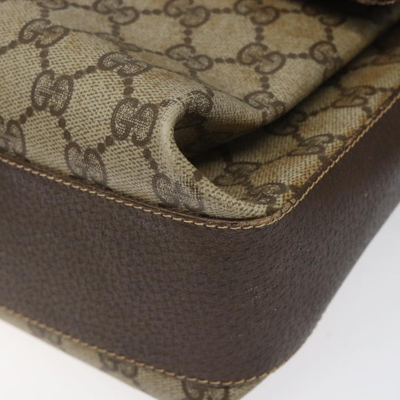 GUCCI GG Supreme Web Sherry Line Shoulder Bag PVC Beige Red Green Auth 104484