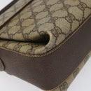 GUCCI GG Supreme Web Sherry Line Shoulder Bag PVC Beige Red Green Auth 104484-13