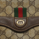GUCCI GG Supreme Web Sherry Line Shoulder Bag PVC Beige Red Green Auth 104484-14