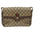 GUCCI GG Supreme Web Sherry Line Shoulder Bag PVC Beige Red Green Auth 104484-2