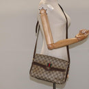 GUCCI GG Supreme Web Sherry Line Shoulder Bag PVC Beige Red Green Auth 104484-23