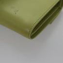PRADA Wallet Leather Green Gold Auth 104498-17