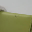 PRADA Wallet Leather Green Gold Auth 104498-7