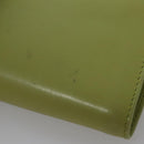 PRADA Wallet Leather Green Gold Auth 104498-8