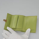 PRADA Wallet Leather Green Gold Auth 104498-10