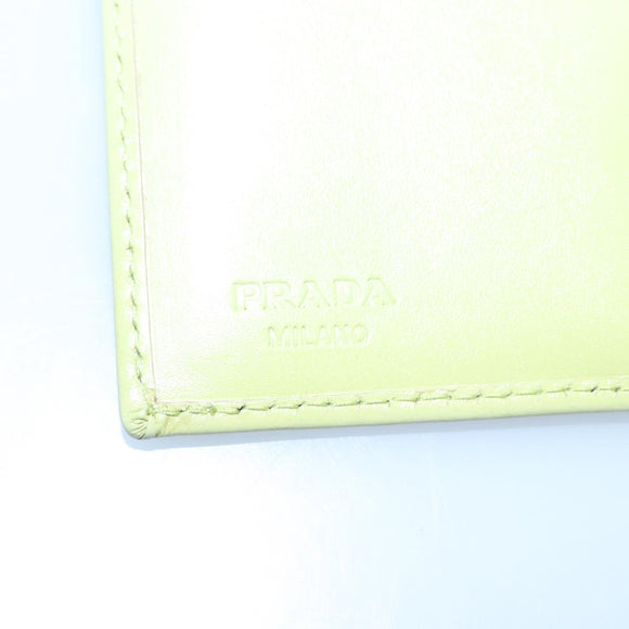 PRADA Wallet Leather Green Gold Auth 104498