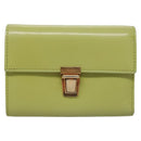 PRADA Wallet Leather Green Gold Auth 104498-13