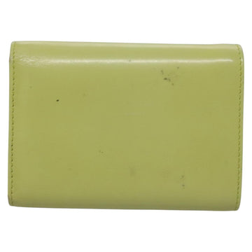 PRADA Wallet Leather Green Gold Auth 104498 - 0