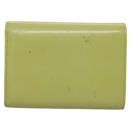 PRADA Wallet Leather Green Gold Auth 104498 - 0