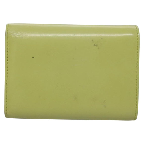 PRADA Wallet Leather Green Gold Auth 104498
