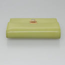 PRADA Wallet Leather Green Gold Auth 104498-5
